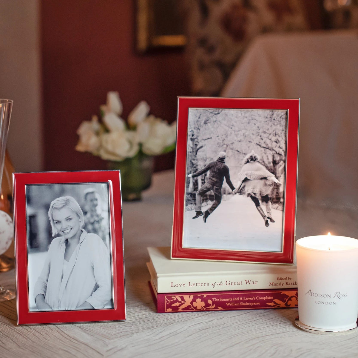 Red Enamel & Silver Photo Frame Hong Kong Fine Frames HK